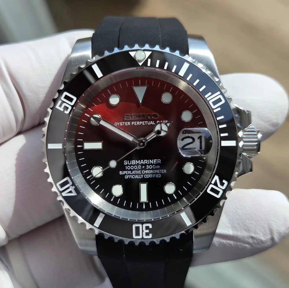 New Custom 40mm SeikoMod Automatic Watch Dive Watch